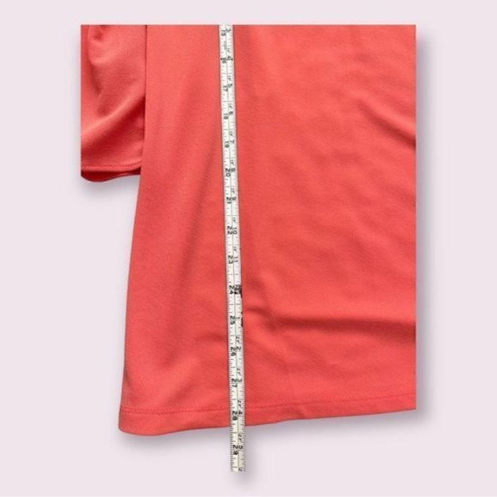 Calvin Klein tunic/blouse coral flared ruched ruffled long sleeve M - Picture 8 of 12